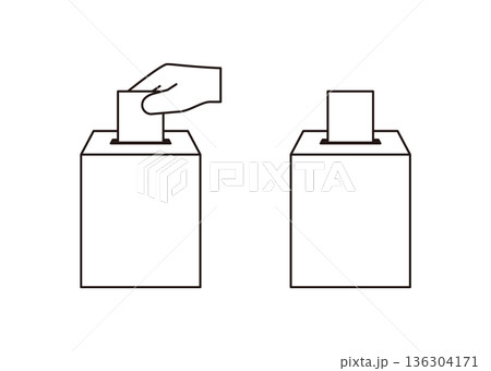 投票・アンケート・選挙のイラストアイコンセット 136304171