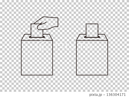 投票・アンケート・選挙のイラストアイコンセット 136304171