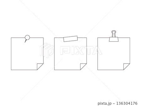 メモのイラストセット 136304176