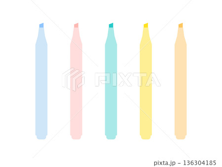 マーカーのイラストセット マーカーのイラストセット 136304185