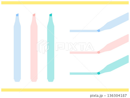 マーカーのイラストセット 136304187