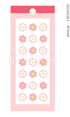 かわいい花のシールイラスト 136304191