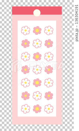 かわいい花のシールイラスト 136304191