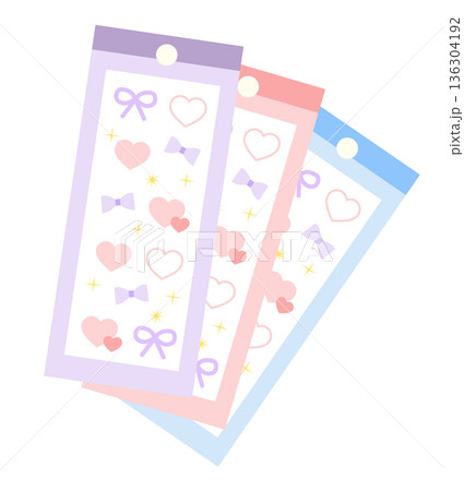 かわいいシールのイラストセット 136304192