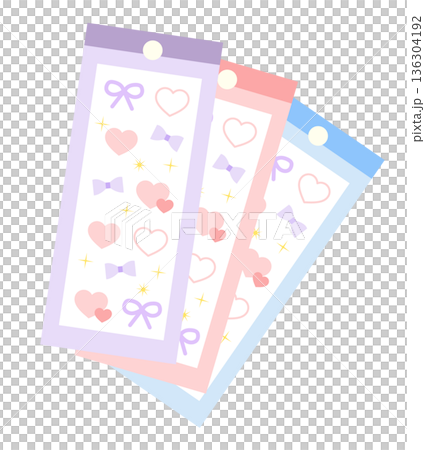 かわいいシールのイラストセット 136304192