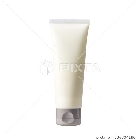 Light beige Cosmetic cream tube on white or transparent background Light beige Cosmetic cream tube on white or transparent background 136304196