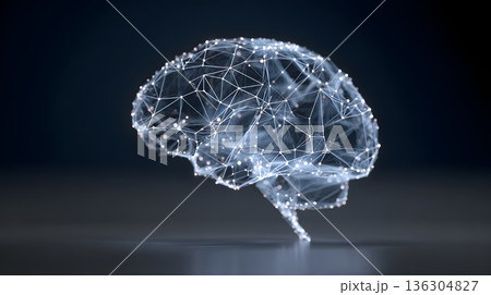 Digital brain representing AI business intelligence premium style 136304827