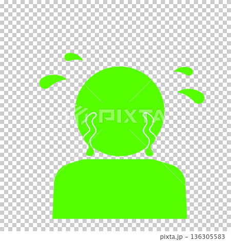Tears emotion icon (green) 136305583