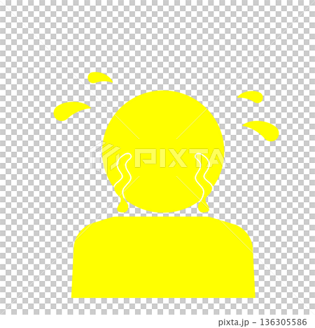 Tears emotion icon (yellow) 136305586