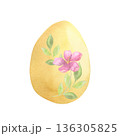 Watercolor Floral Easter Egg 136305825