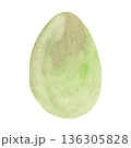 Watercolor Green Easter Egg 136305828