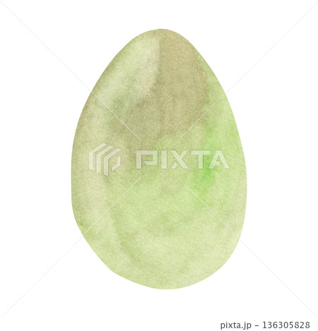 Watercolor Green Easter Egg Watercolor Green Easter Egg 136305828