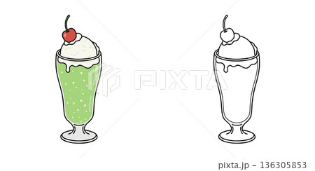 クリームソーダのアイコンイラスト 136305853