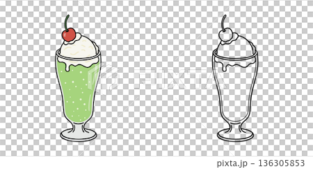 クリームソーダのアイコンイラスト 136305853