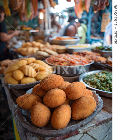 acaraje street market food macro shot 136305896