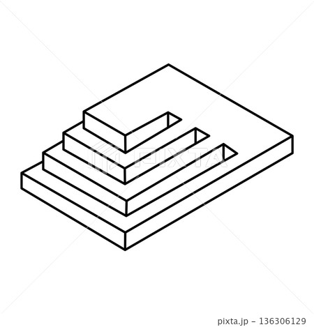 Optical illusion stairs, unreal geometric object vector. Impossible figure. Optical illusion stairs, unreal geometric object vector. Impossible figure. 136306129