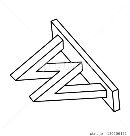 Impossible shapes. Web design elements. Optical illusion objects. Line design. Geometric figures. Op art.  136306131