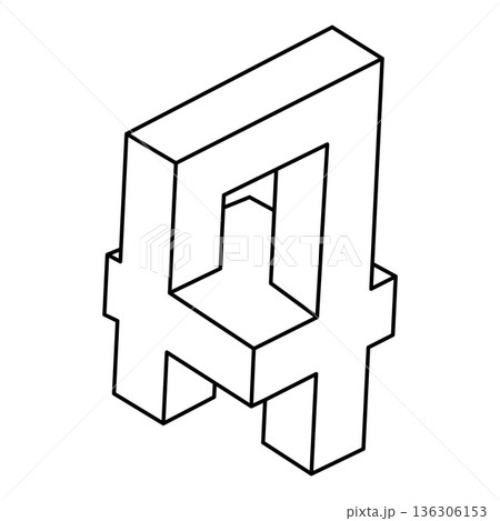Optical illusion shapes, unreal geometric object vector. Impossible figure.  136306153