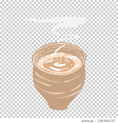 Steaming hot masala chai in a terracotta cup 136306157