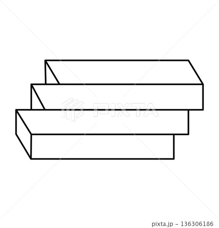 Optical illusion, geometric object vector. Impossible figure. Sacred geometry shape.  136306186