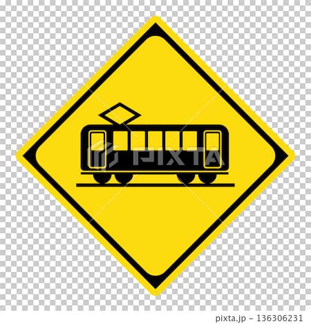 Warning sign: Railroad crossing ahead 136306231