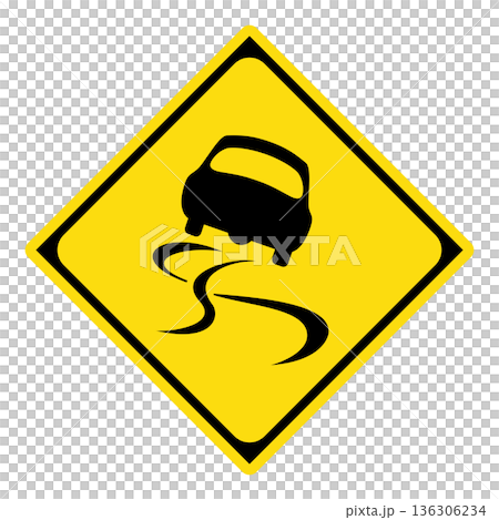 Warning sign: Slippery Warning sign: Slippery 136306234
