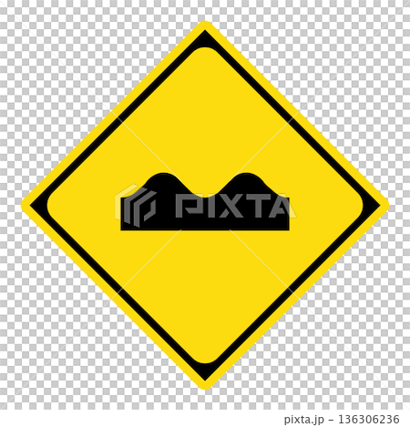 警戒標識　路面凹凸あり 136306236