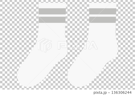 シンプルなラインが入った靴下のイラスト素材　ベクター 136306244