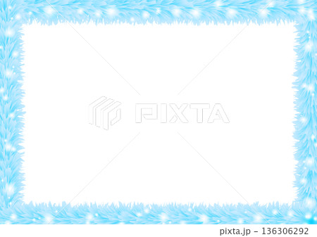 ファーのふわふわフレーム素材　ブルー系 136306292