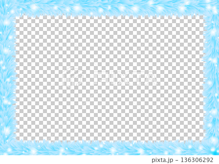 ファーのふわふわフレーム素材　ブルー系 136306292