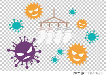 Illustration of socks with pollen and allergens attached | Cedar pollen season and the environmental risks of laundry Illustration of socks with pollen and allergens attached | Cedar pollen season and the environmental risks of laundry 136306309
