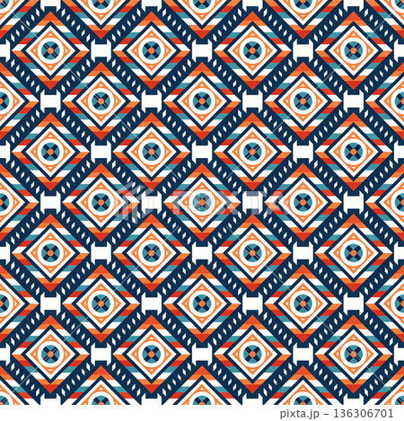 ethnic seamless pattern with aztec ornament. vector illustration. 136306701