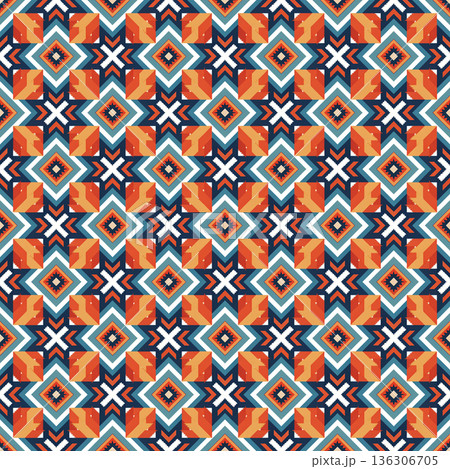 ethnic seamless pattern with aztec ornament. vector illustration. ethnic seamless pattern with aztec ornament. vector illustration. 136306705