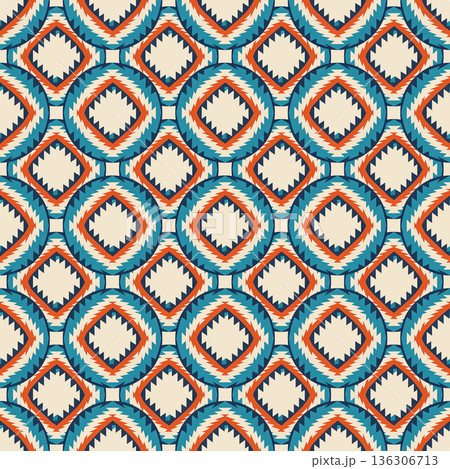 ethnic seamless pattern with aztec ornament. vector illustration. ethnic seamless pattern with aztec ornament. vector illustration. 136306713
