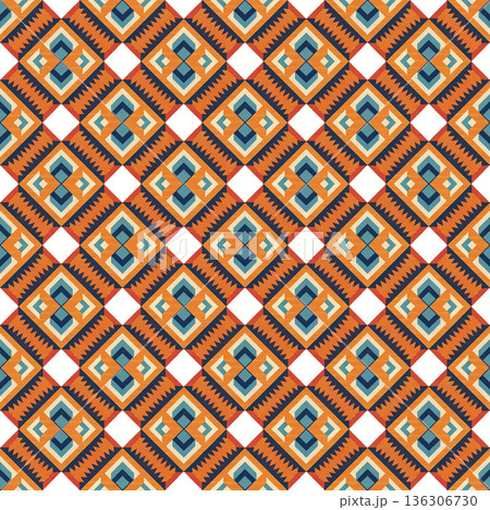 ethnic seamless pattern with aztec ornament. vector illustration. 136306730