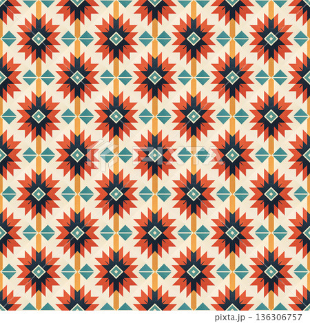 ethnic seamless pattern with aztec ornament. vector illustration. ethnic seamless pattern with aztec ornament. vector illustration. 136306757
