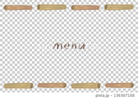 シナモンスティックを並べたカフェスタイルのフレーム素材 136307108