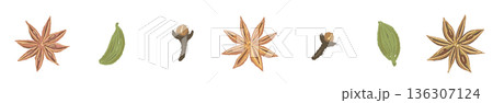 八角とカルダモンを組み合わせたデザイン性の高いライン素材 136307124