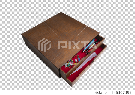 a small wooden chest of drawers for office accessories 136307393