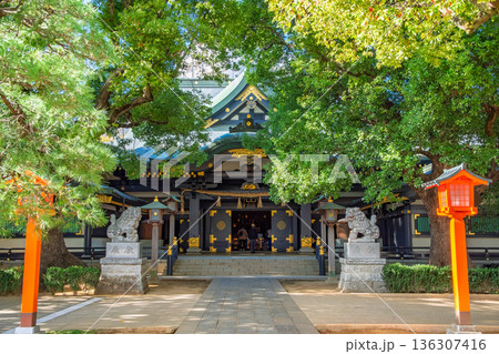 東京都新宿区 早稲田、穴八幡宮 拝殿 東京都新宿区 早稲田、穴八幡宮 拝殿 136307416