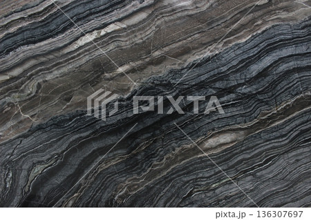 Silver Wave marble texture from China featuring elegant black, gray, and white horizontal veining patterns. 136307697