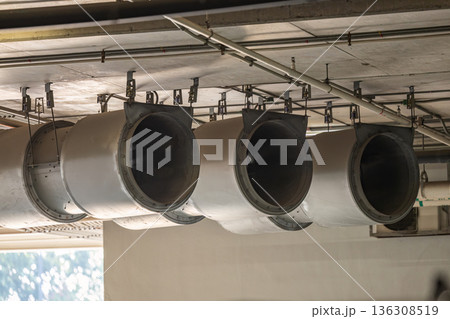 Fan in modern building Parking in door. 136308519