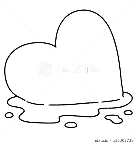 The red heart slowly melting - Outline The red heart slowly melting - Outline 136308739