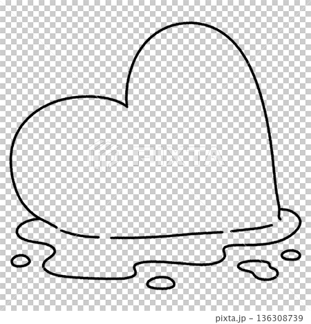 The red heart slowly melting - Outline The red heart slowly melting - Outline 136308739