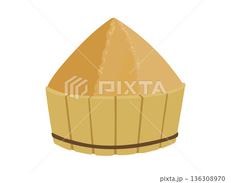 木桶に入った合わせ味噌のイラスト素材 木桶に入った合わせ味噌のイラスト素材 136308970