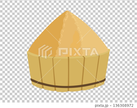 木桶中白味噌的插圖素材 木桶中白味噌的插圖素材 136308972