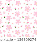 Seamless pastel pink flower pattern for wallpapers, textiles 136309274