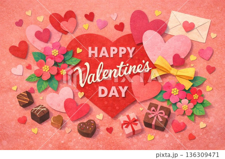 バレンタインデー　バレンタインカード 136309471