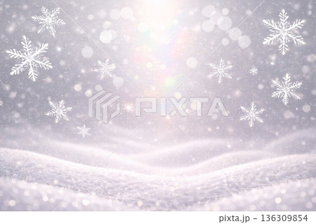背景素材 雪景色 雪の結晶 降雪 雪 のイラスト素材 [136309854] - PIXTA