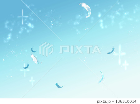 舞い散る羽根　空　キラキラ 136310014